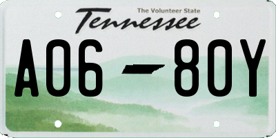 TN license plate A0680Y
