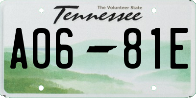 TN license plate A0681E