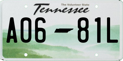 TN license plate A0681L