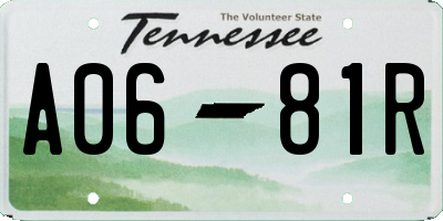 TN license plate A0681R