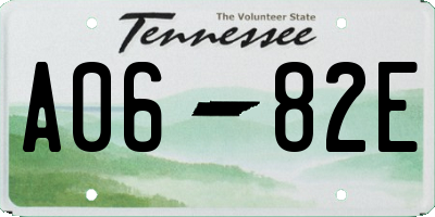 TN license plate A0682E