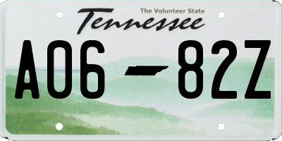 TN license plate A0682Z