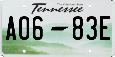 TN license plate A0683E