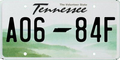 TN license plate A0684F