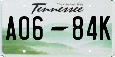 TN license plate A0684K