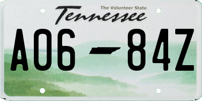 TN license plate A0684Z
