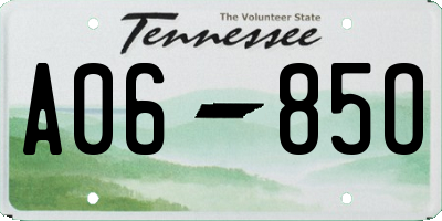 TN license plate A0685O