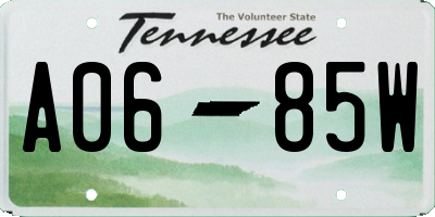 TN license plate A0685W