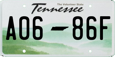 TN license plate A0686F