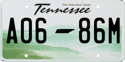 TN license plate A0686M