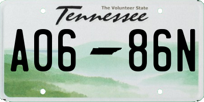 TN license plate A0686N