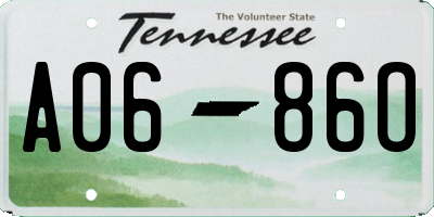 TN license plate A0686O