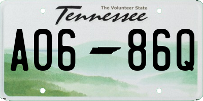 TN license plate A0686Q