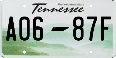 TN license plate A0687F