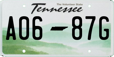 TN license plate A0687G