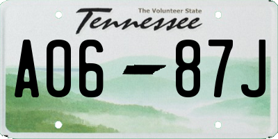TN license plate A0687J