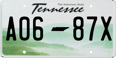 TN license plate A0687X