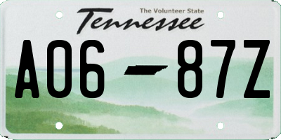 TN license plate A0687Z