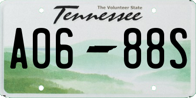 TN license plate A0688S