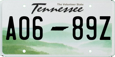 TN license plate A0689Z