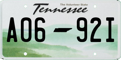 TN license plate A0692I