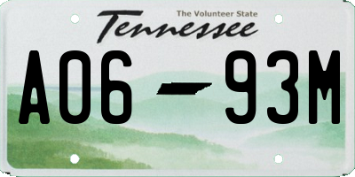 TN license plate A0693M