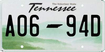 TN license plate A0694D