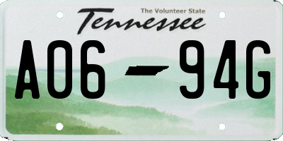 TN license plate A0694G