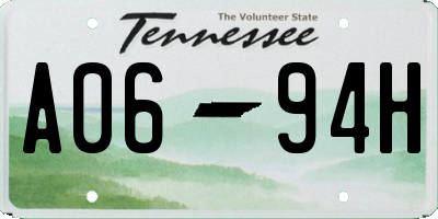 TN license plate A0694H