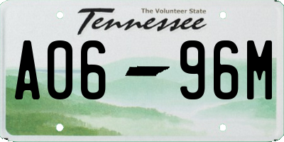 TN license plate A0696M