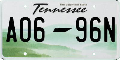 TN license plate A0696N
