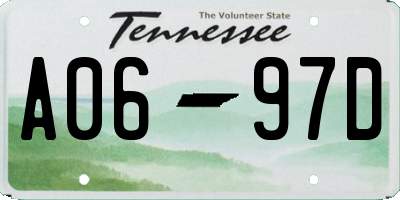 TN license plate A0697D