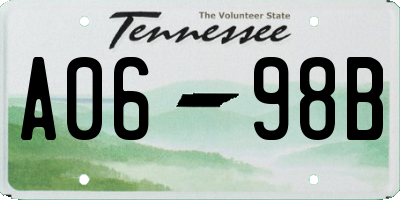 TN license plate A0698B