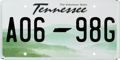 TN license plate A0698G