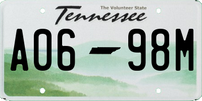 TN license plate A0698M