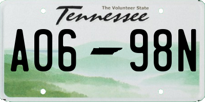 TN license plate A0698N