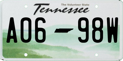 TN license plate A0698W