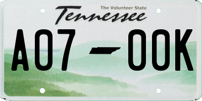 TN license plate A0700K