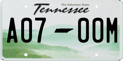 TN license plate A0700M