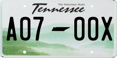 TN license plate A0700X