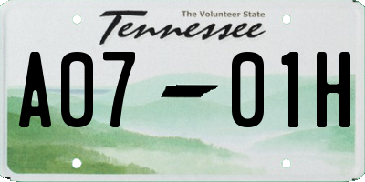 TN license plate A0701H