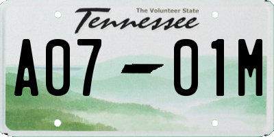 TN license plate A0701M