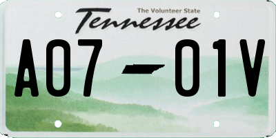 TN license plate A0701V