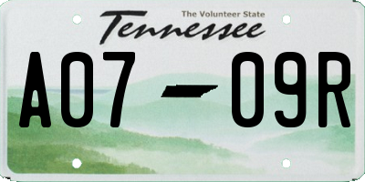 TN license plate A0709R
