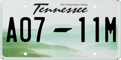 TN license plate A0711M