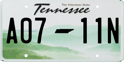 TN license plate A0711N