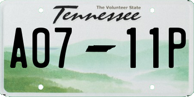 TN license plate A0711P