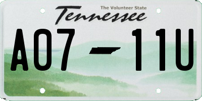 TN license plate A0711U