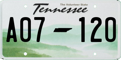 TN license plate A0712O