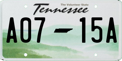 TN license plate A0715A